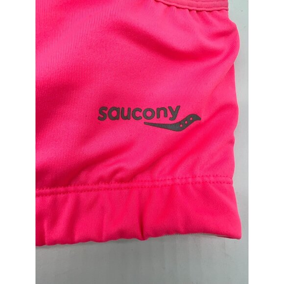 Saucony Womens Curve Crusader Athletic Sport Bra Size 38C Hot Pink Crossback - Picture 2 of 8